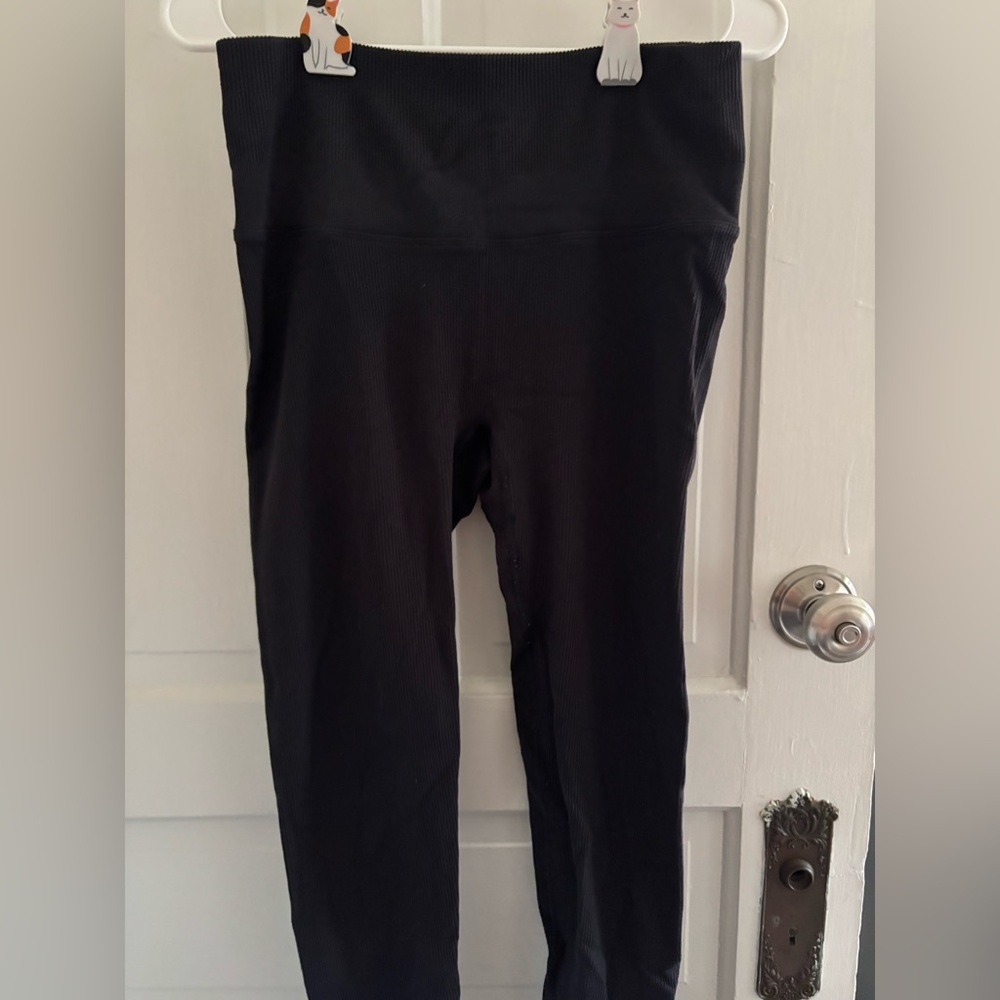 All In Motion Ribbed Black High-Waisted Leggings